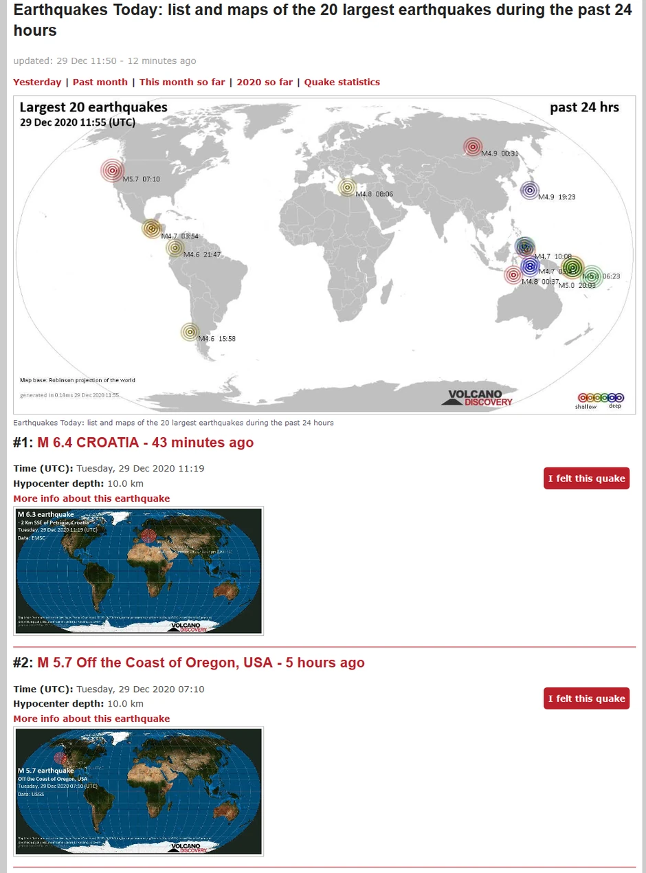 Najjači zemljotres u poslednjih 24 sata u svetu