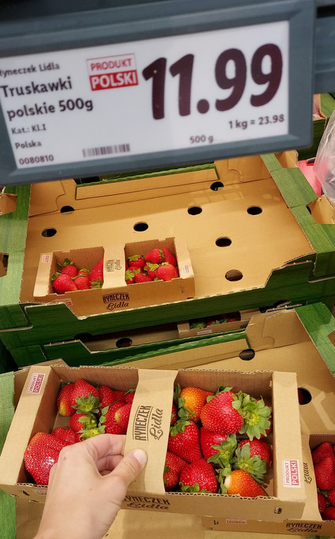 The Polish strawberries in Lidl are beautiful but overpriced