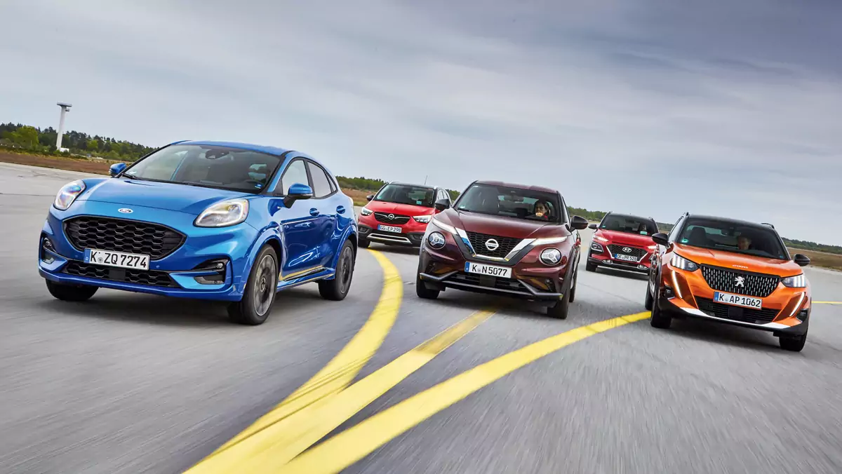 Porównanie: Ford Puma, Hyundai Kona, Nissan Juke, Opel Crossland i Peugeot 2008