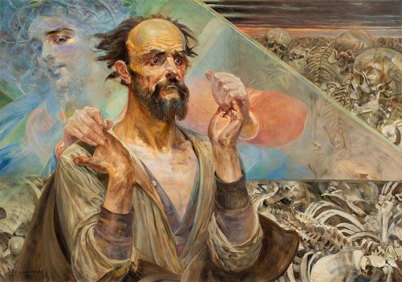 Jacek Malczewski, "Wizja Ezechiela" (1917) - 2,6 mln zł (3,07 mln zł z opłatą aukcyjną; aukcja w POLSWISS ART, "Aukcja Dzieł Sztuki", 17 marca 2020 r.)