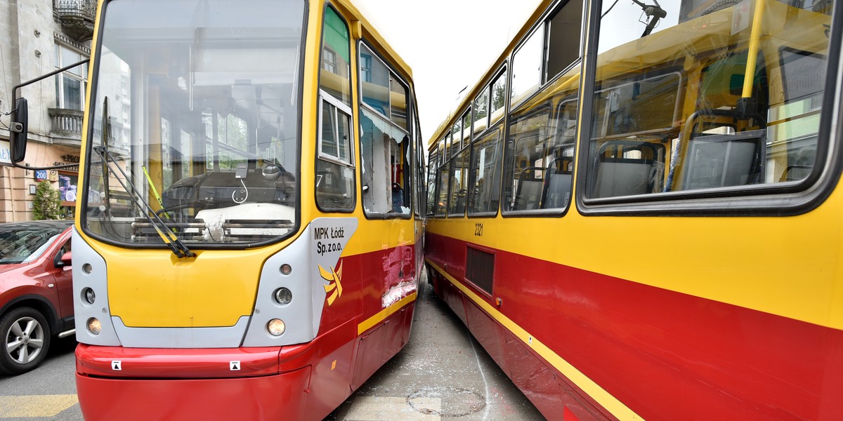 Zderzenie tramwajów w Łodzi