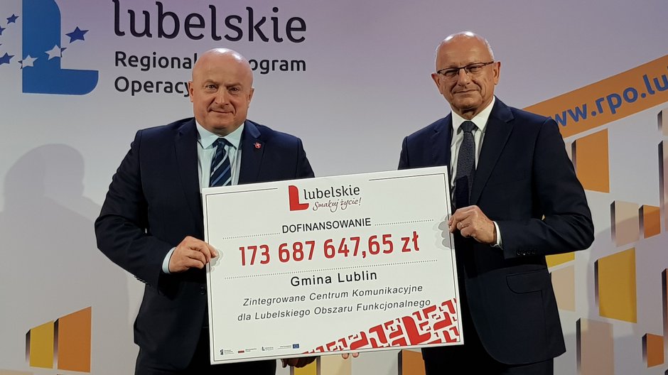 Marszałek Jarosław Stawiarski i prezydent Lublina Krzysztof Żuk