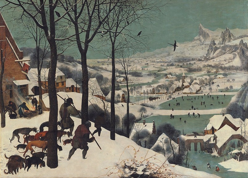 Myśliwi na śniegu, Pieter Brueghel the Elder, Public domain, via Wikimedia Commons