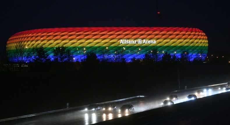 City officials in Munich plan to light the Allianz Arena in rainbow colours on Wednesday Creator: Andreas GEBERT