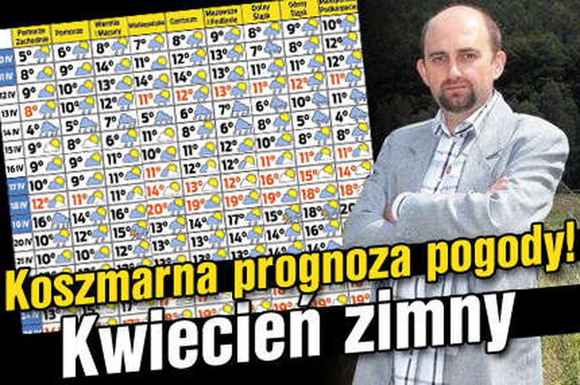 Koszmarna prognoza pogody! Kwiecień zimny