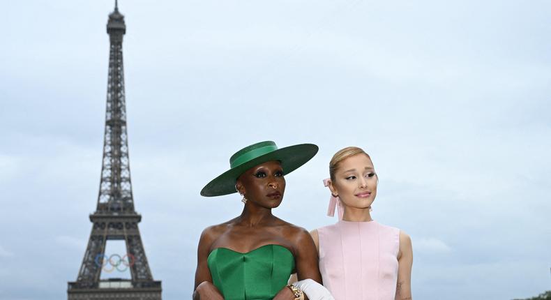 Cynthia Erivo and Ariana Grande in Paris.Jonathan Nackstrand/AFP via Getty Images