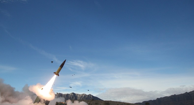 An Army Tactical Missile System during live-fire testing at White Sands Missile Range in New Mexico on December 14, 2021.White Sands Missile Range/John Hamilton