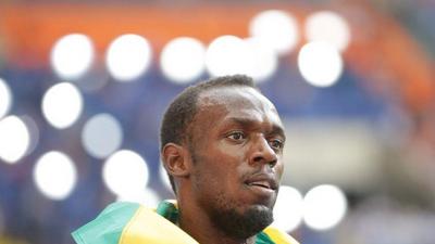 Usain Bolt podczas Mistrzostw Świata w Lekkoatletyce w Moskwie 