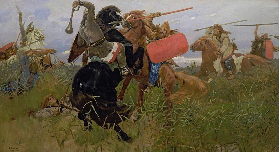 Bitwa Słowian ze Scytami w wyobrażeniu XIX-wiecznego artysty Wiktora Wasniecowa.