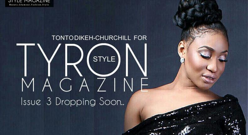 Nollywood actress, Tonto Dikeh, makes a flawless cover girl for Tyron Magazine