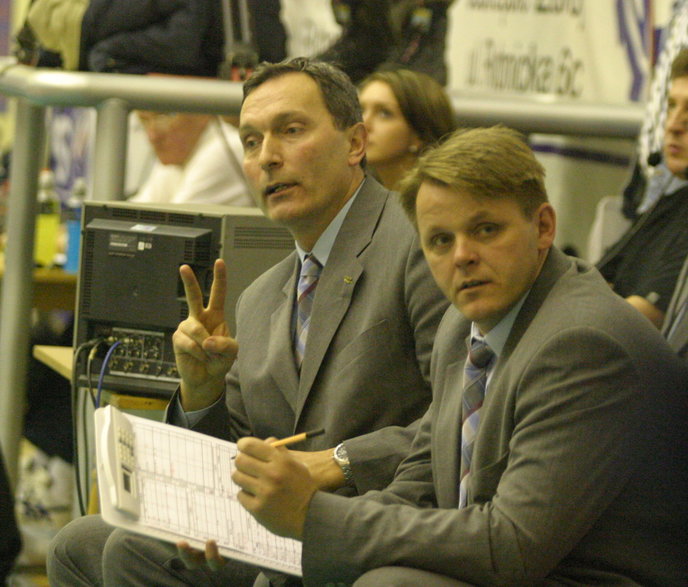 Dejewski z Igorem Prielożnym, byłym trenerem Jastrzębskiego Węgla, gdy ten zdobywał pierwsze mistrzostwo Polski w historii klubu. Od tego momentu minęło 19 lat.