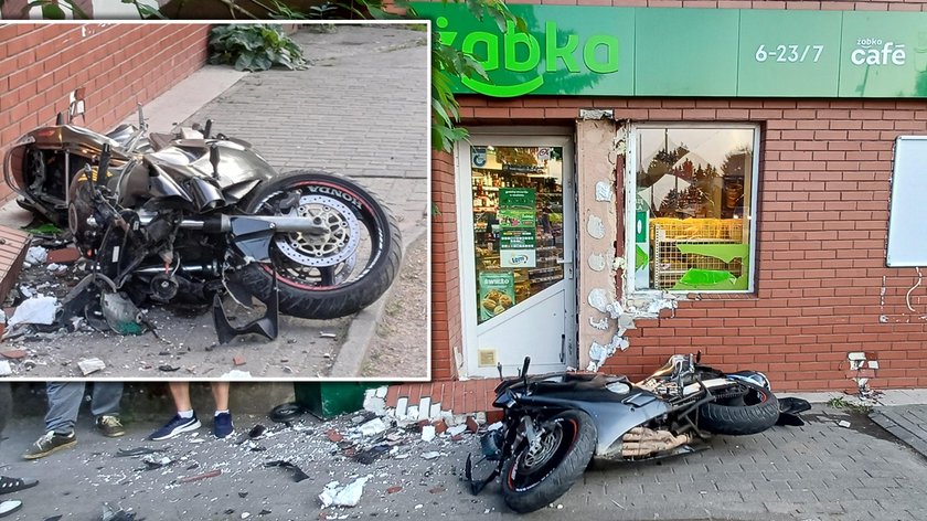 The motorcyclist rammed the shop. Witnesses in shock