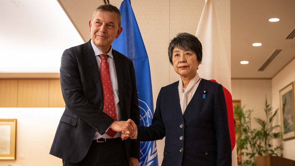 Spotkanie Philippe Lazzariniego i minister spraw zagranicznych Japonii Yoko Kamikawa