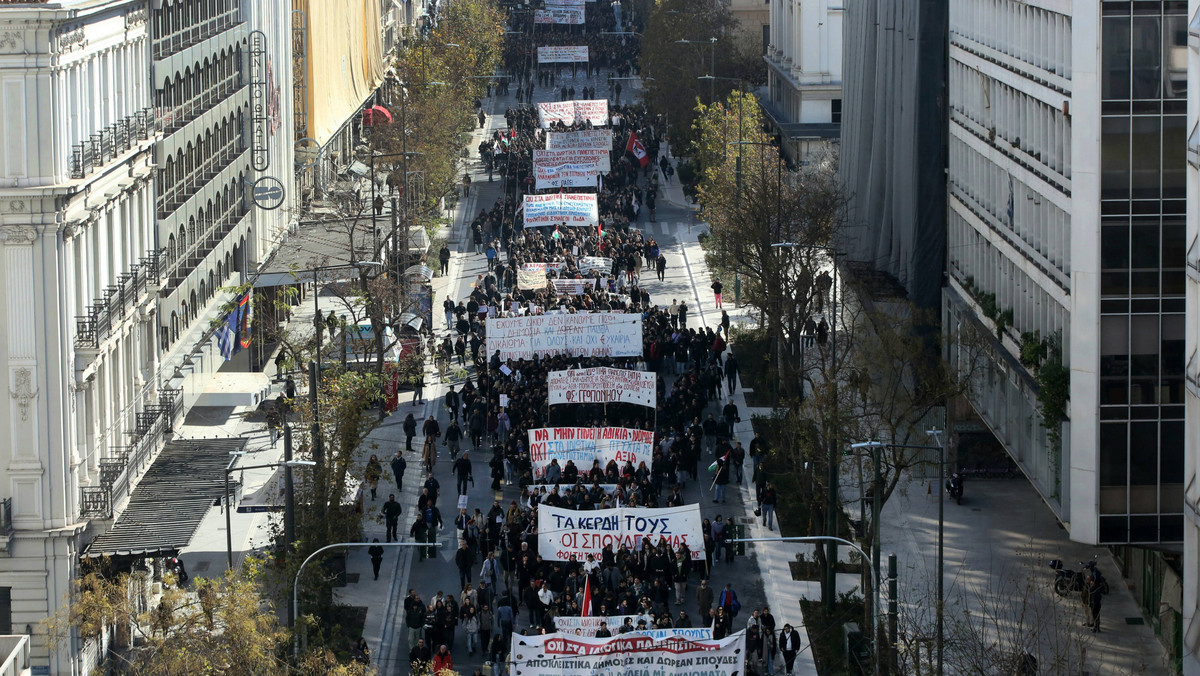 Protesty w Grecji. "Ich zyski, albo nasza edukacja"