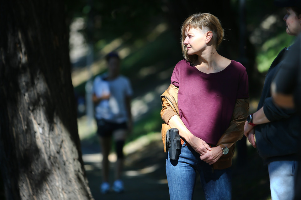 Małgorzata Kożuchowska na planie filmu "Plagi Breslau"