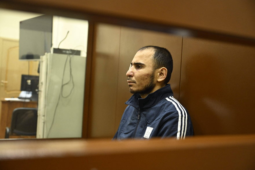 Saidakrami Raczabalizoda przed sądem w Moskwie,  24 marca 2024 r.