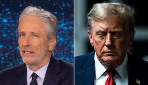 Jon Stewart (left) and former President Donald Trump (right).The Daily Show; Jabin Botsford-Pool via Getty Images