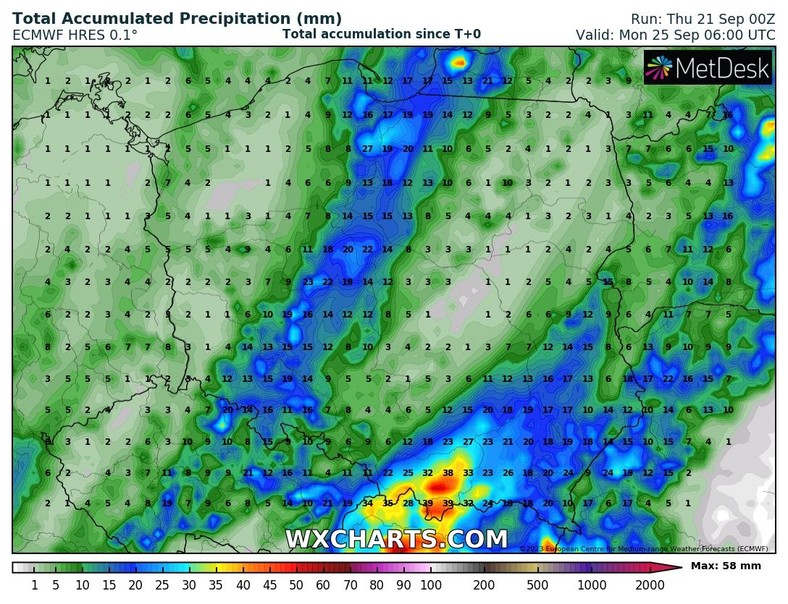 By the end of the week, several dozen mm of rain will fall in the foothills