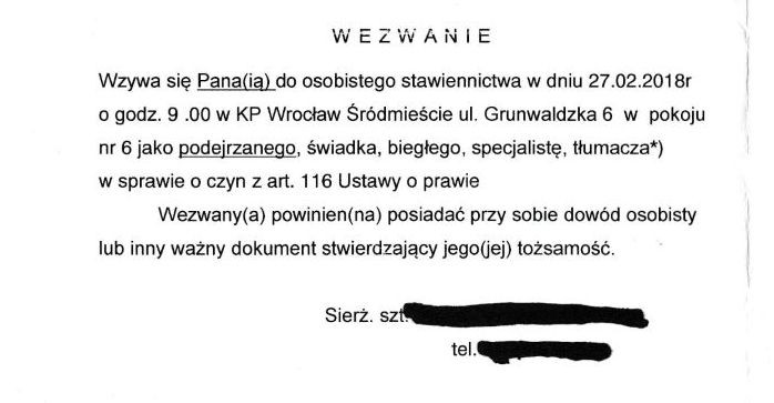 Wezwanie Klaudii Jachiry