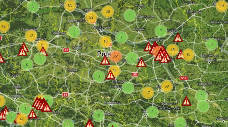 Mapa kleszczy w Polsce