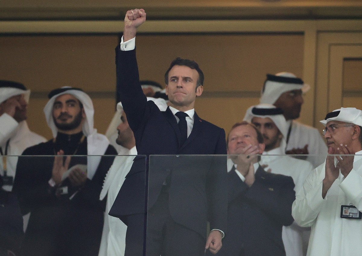 Emmanuel Macron na meczu Argentyna - Francja