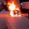 Automobil u plamenu kod Ivanjice