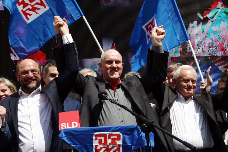 Martin Schulz, Jan Guz i Leszek Miller