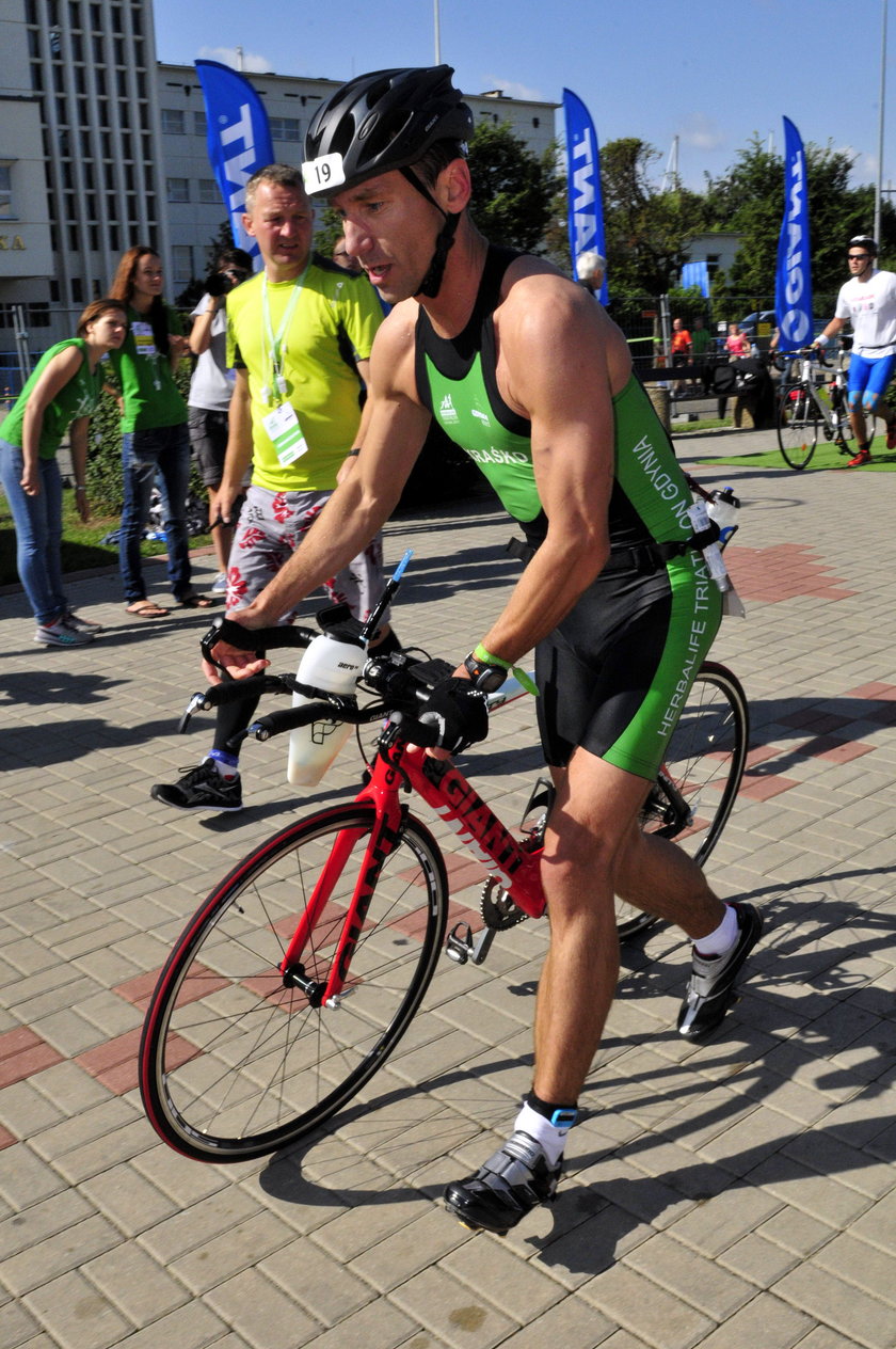 Piotr Kraśko na triathlonie w Gdyni