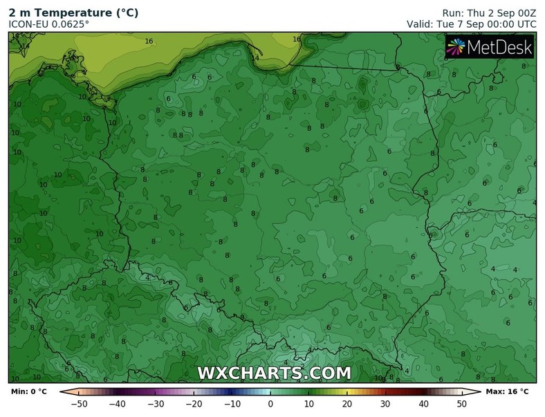 Coraz chłodniejsze noce (noc z poniedziałku na wtorek)