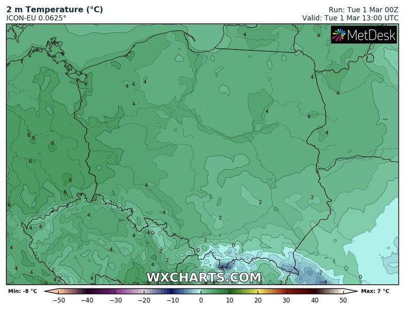 W ciągu dnia niemal wszędzie temperatura będzie dodatnia