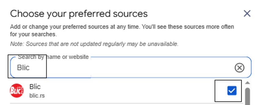 Preferred source Blic