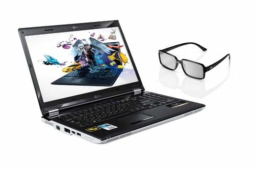 W komplecie z notebookiem LG R590 3D znajdziemy specjalne okulary do oglądania trójwymiarowych treści