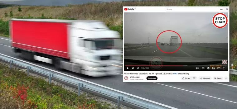 To nie przebita opona "miotała" nim po autostradzie. Siał postrach ciężarówką na A4 [WIDEO]