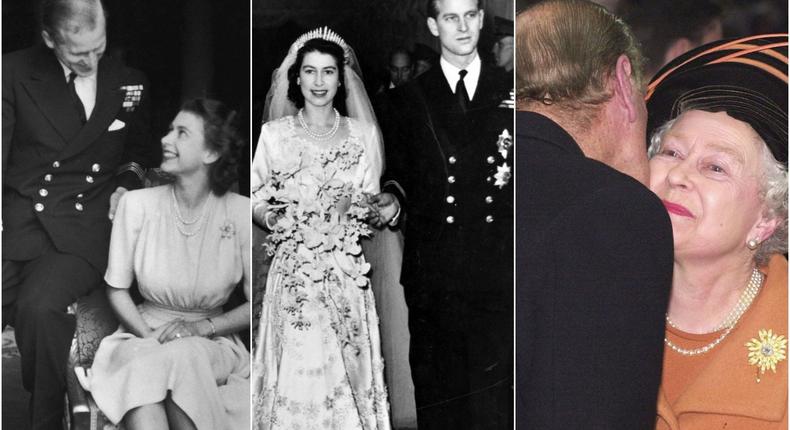 Queen Elizabeth II and the Duke of Edinburgh through the years.Tropical Press via Getty Images, AP Images, Anwar Hussein/Getty Images