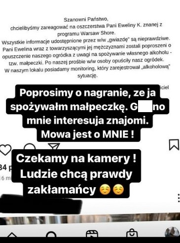 Właściciel restauracji odpowiedział Ewelinie z "Warsaw Shore"