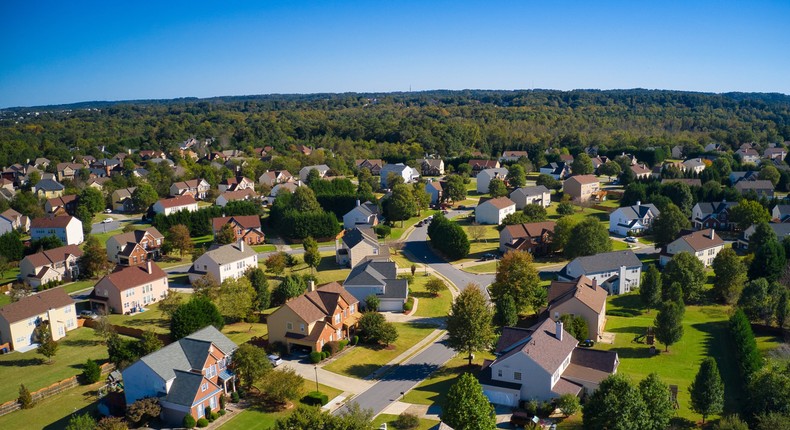 An American neighborhood.