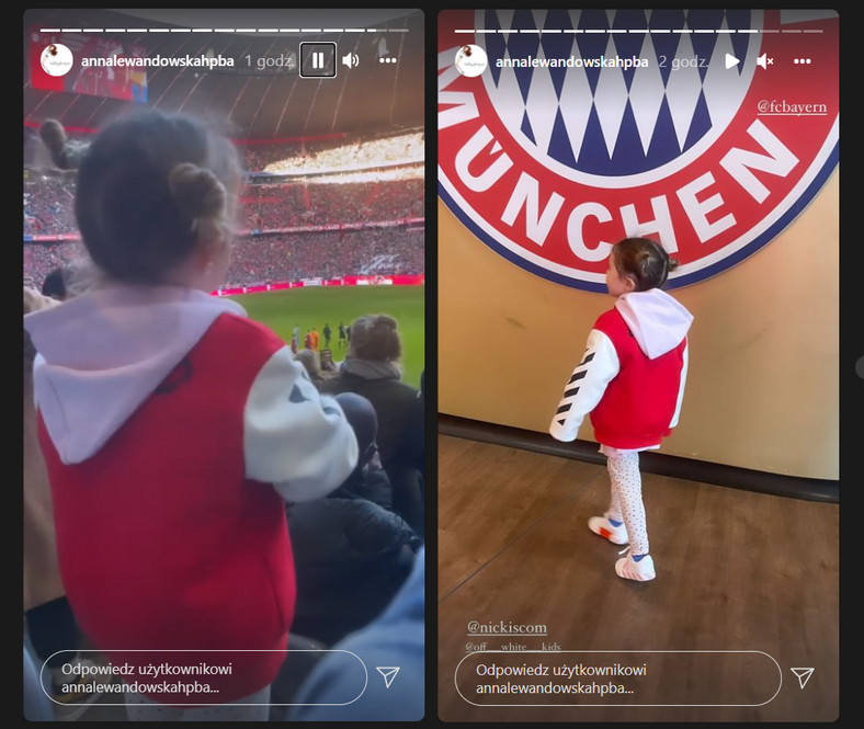  Klara Lewandowska na stadionie Bayernu Monachium