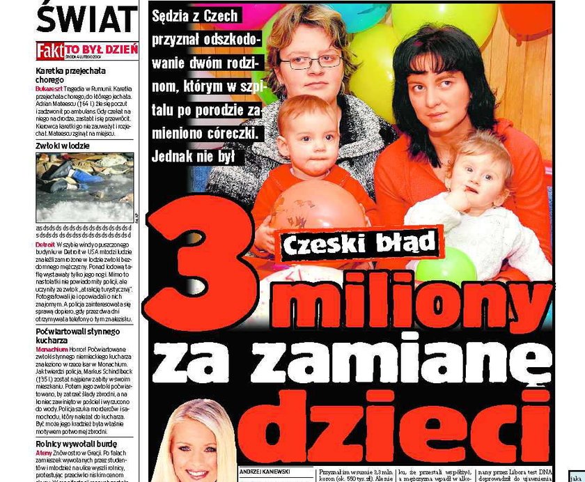 3 miliony za zamianę dzieci