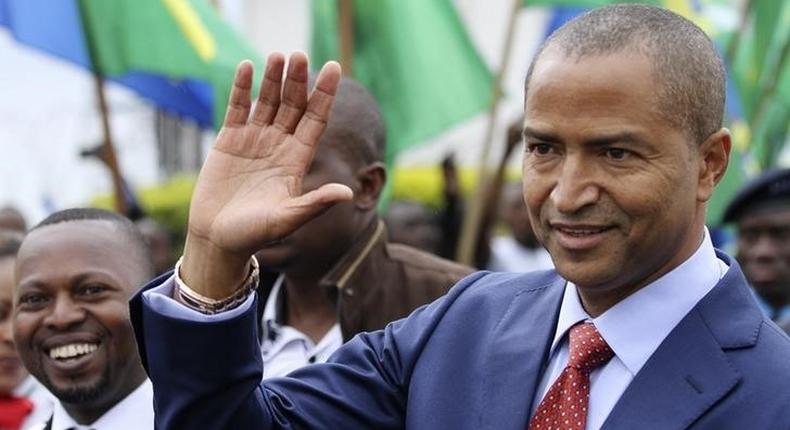 Moise Katumbi, arrives for a two-day mineral conference in Goma March 24, 2014. 