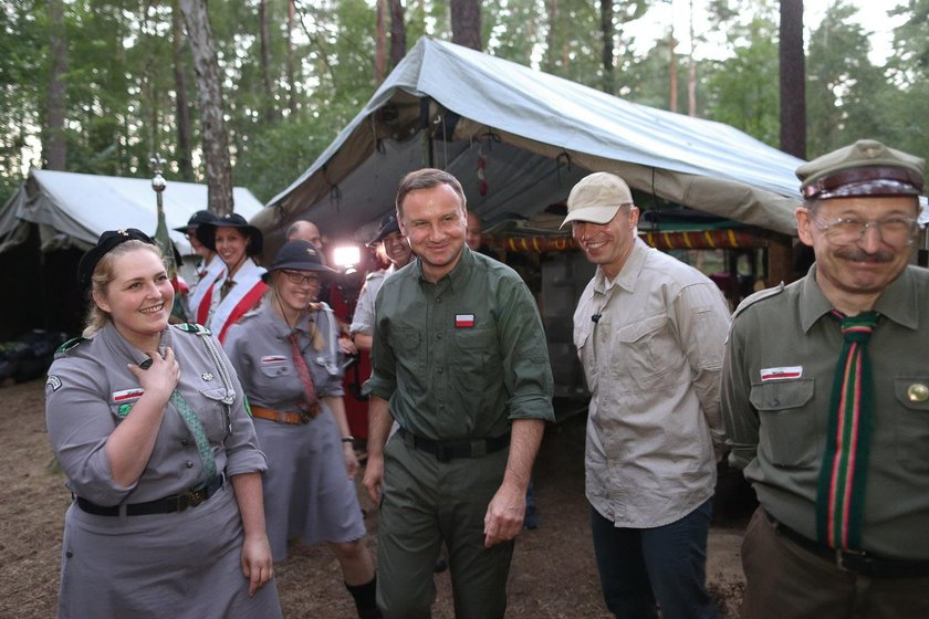 Andrzej Duda na obozie harcerskim