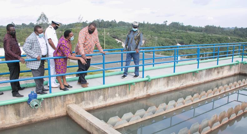 President Uhuru Kenyatta inspecting the Bondo Water Supply Project in Siaya County