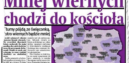 Mniej wiernych w Kościele