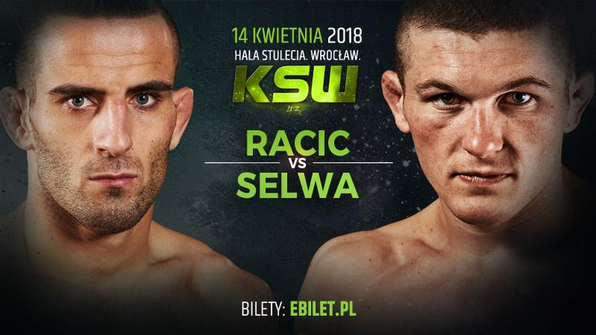 Antun Racić (20-8-1, 13 Sub) po udanym debiucie na KSW 40 po raz kolejny wejdzie do okrągłej klatki KSW. Na KSW 43 we wrocławskiej Hali Stulecia 14 kwietnia Chorwat skrzyżuje rękawice z młodym Kamilem Selwą (10-6, 2 KO, 4 Sub), a walka odbędzie się w limicie kategorii koguciej.