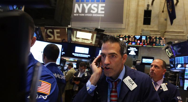 A trader on the floor of the New York Stock Exchange in 2015.