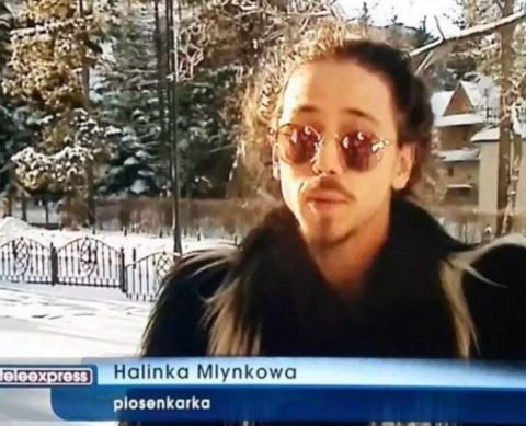 Michał Szpak podpisano jako Halinka Mlynkova