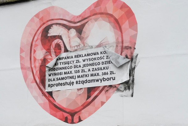 Poznań. Plakat antyaborcyjny 