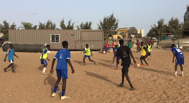 Entrainement de Jarigne Foot. Académie à HLM Grand Yoff