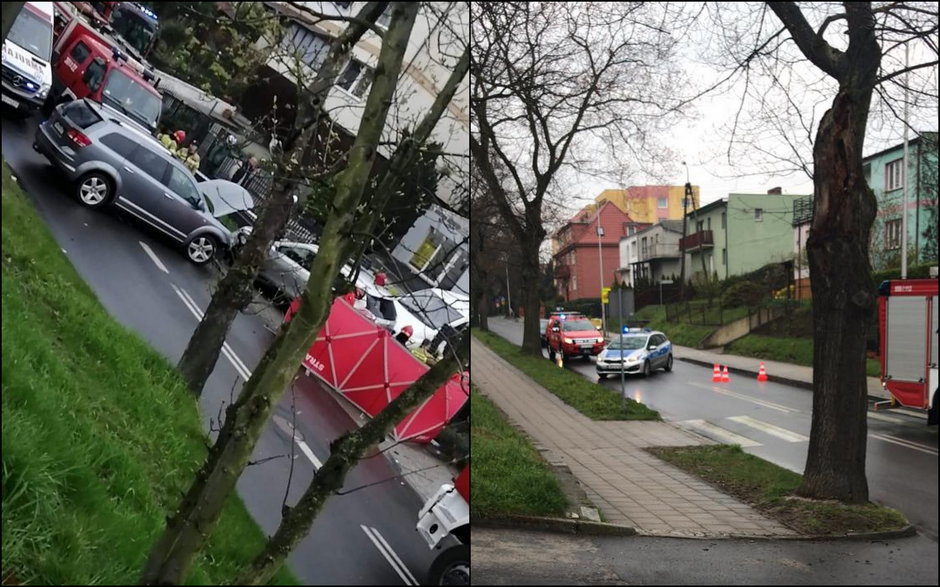 Śmiertelne potrącenie przy ul. Piastów w Krośnie Odrzańskim fot. Stoją Krosno Odrzańskie