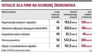 Firmy złożyły wnioski na projekty ekologiczne o wartości 1,3 mld zł, a do podziału jest 200 mln zł