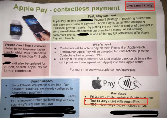 Apple Pay w Wielkiej Brytanii ma wystartować 14 lipca
